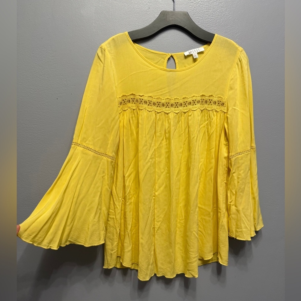 #9)  Spense Yellow Bell Sleeve Blouse